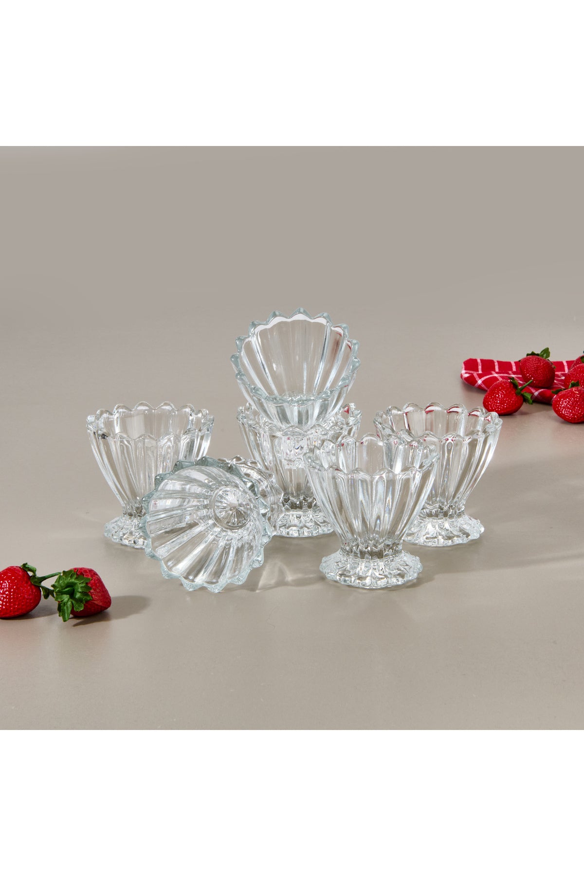 6'lı Dondurma Kasesi - Şeffaf - 160 ml - Şeffaf