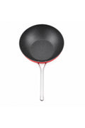 24 cm Kırmızı Titanyum Wok Tava – Derin Yapılı Çift Metal Saplı