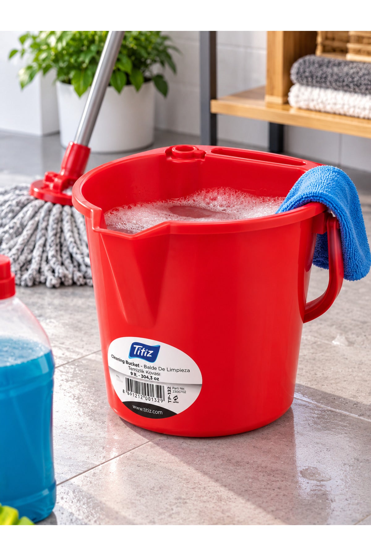 9 Litre Saplı Plastik Temizlik Kovası Pratik Ev Tipi Kova