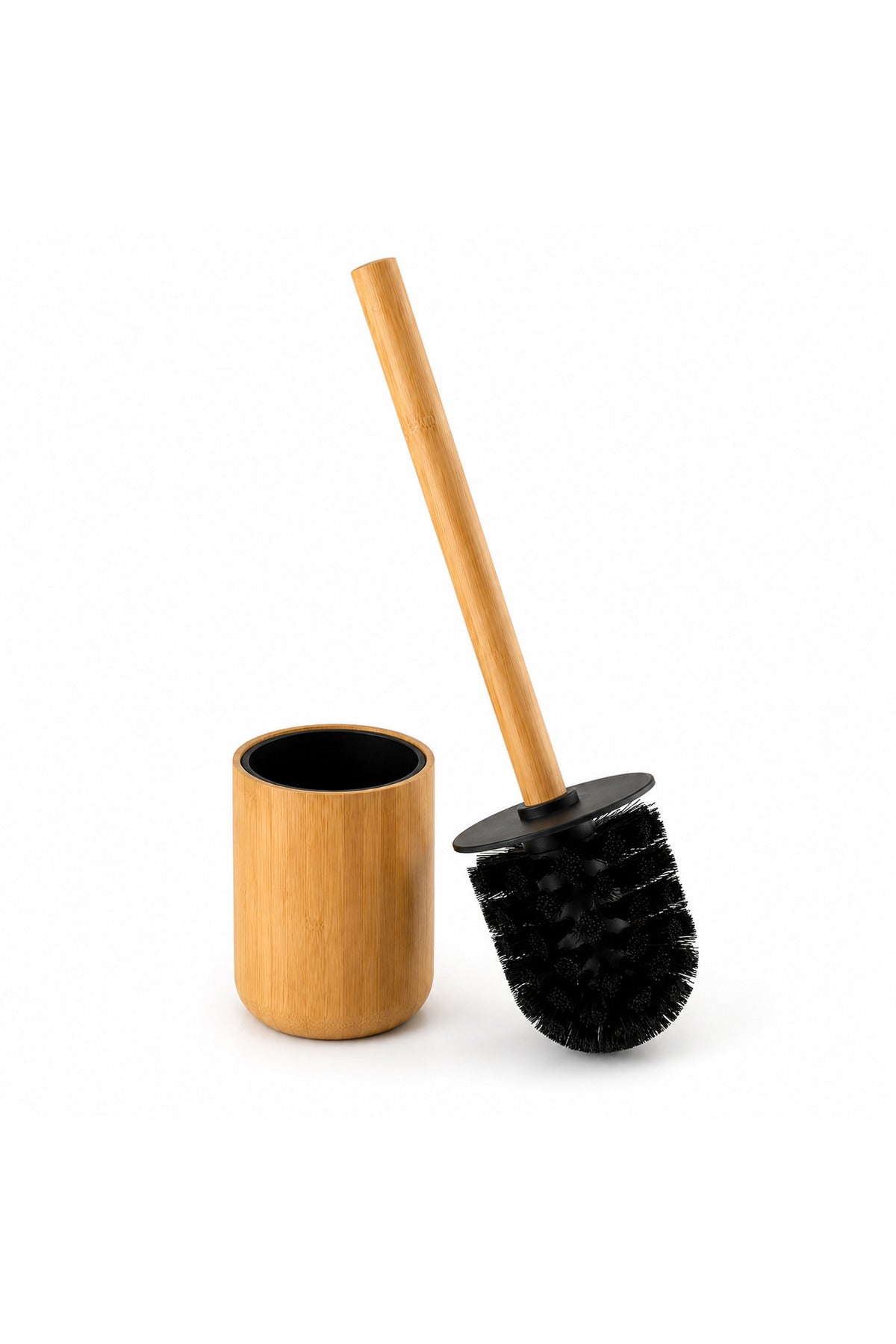 Bambu Hazneli Tuvalet Fırçası Uzun Saplı Banyo Temizlik Gereci - Bambu