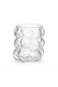 6’lı 90 ml Cam Kahve Yanı Bardağı Kabarcık Desenli Şeffaf Set - Saydam