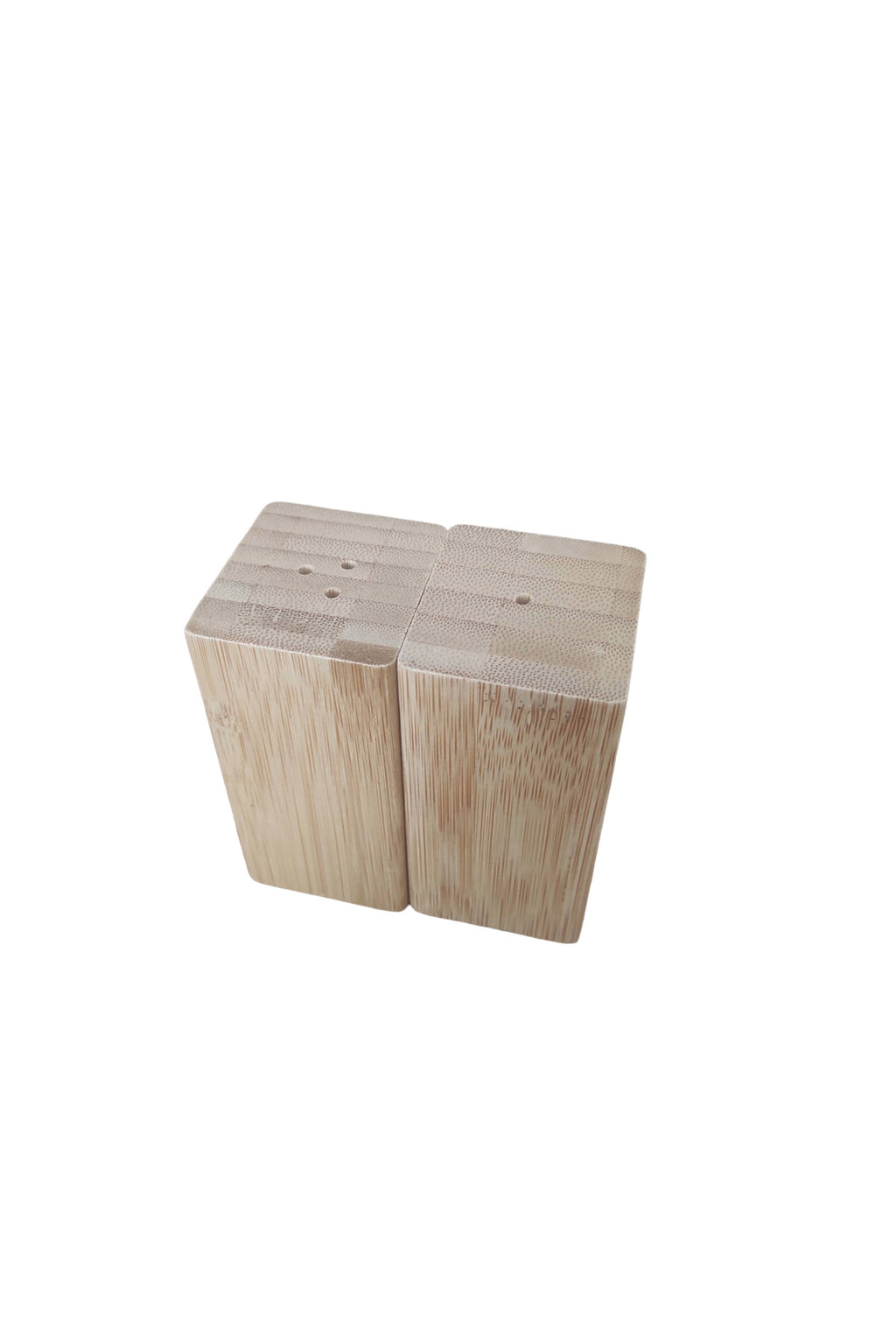 Bambu Ahşap Tuzluk ve Karabiberlik Mıknatıslı 2'li Set - Bambu