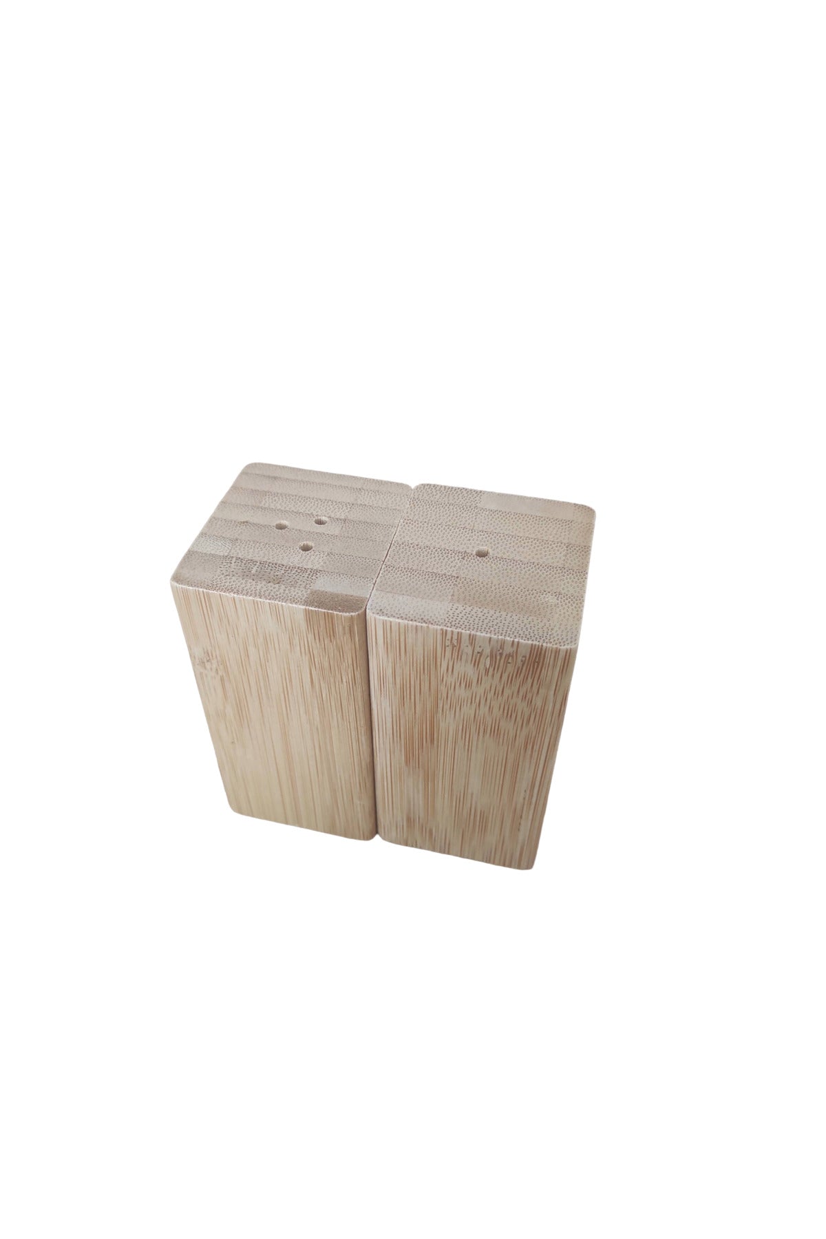 Bambu Ahşap Tuzluk ve Karabiberlik Mıknatıslı 2'li Set - Bambu