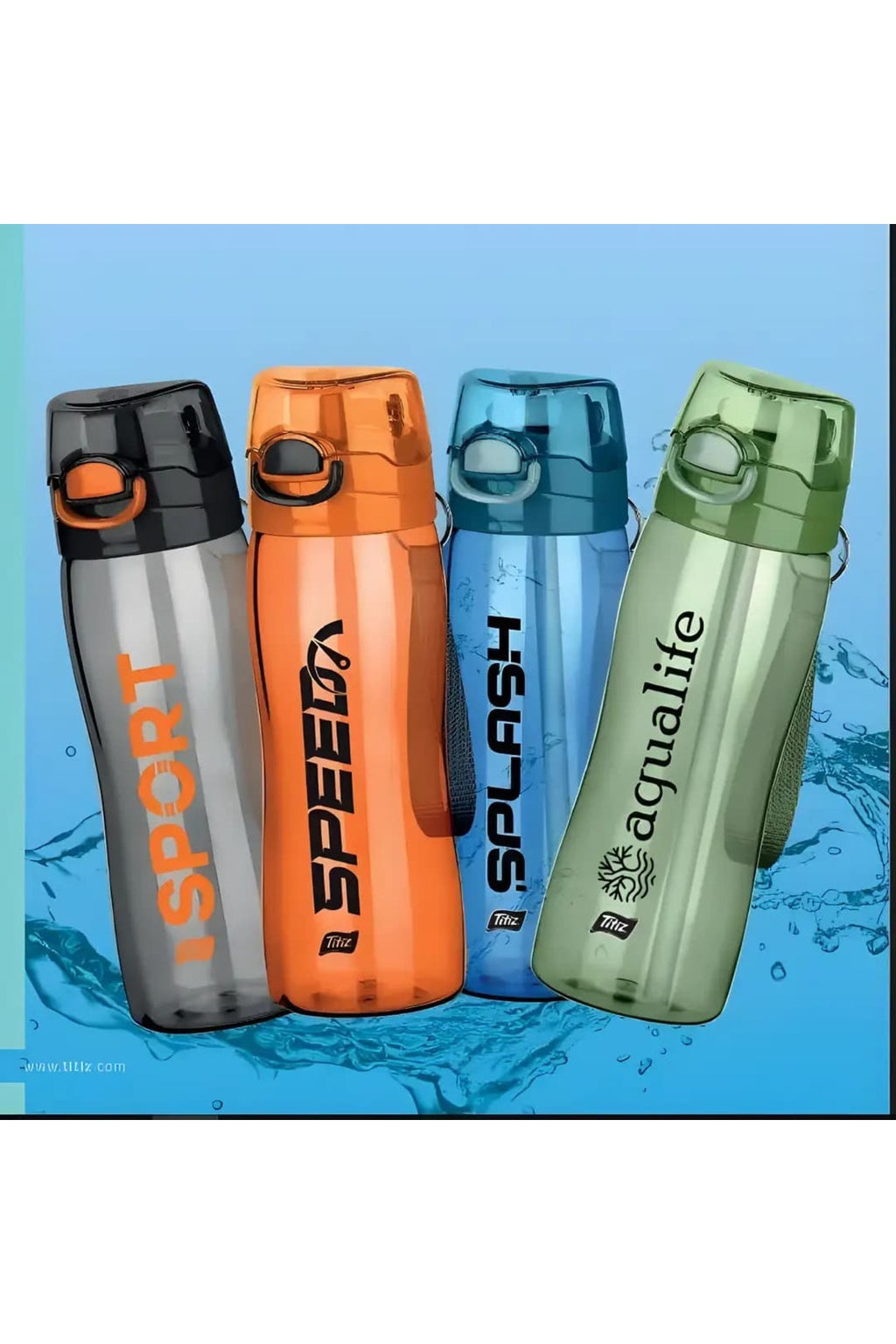Pipetli Sporcu Okul Su Matarası - 750 ml - Suluk PP - Mavi
